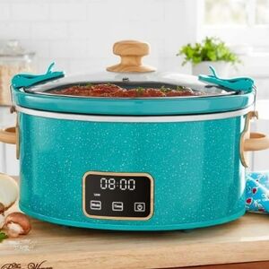 ❤️ New Pioneer Woman 6 Qt Digital Teal Slow Cooker